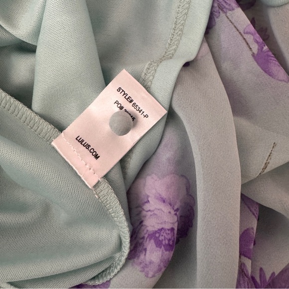 Lulu’s Mint Green Floral Spaghetti Strap Maxi Dress Size M Wedding, Party, Prom - Picture 9 of 12